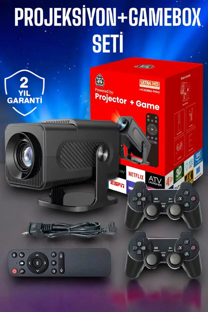 NIVU ARCADE™ | 2000'den fazla yerleşik oyun ve çift oyun kumandası (Bluetooth ve HD) içeren projeksiyon istasyonu - NIVU